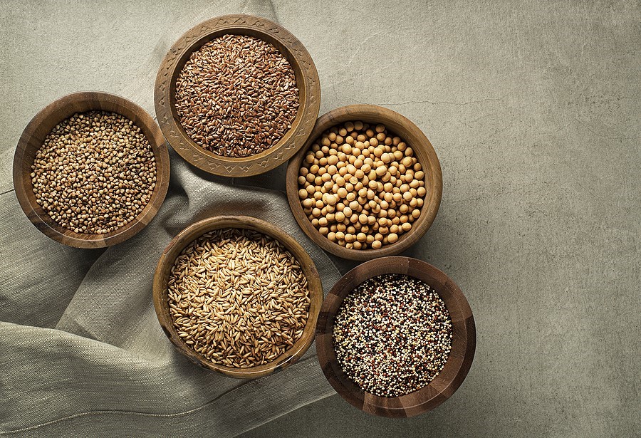 Grains in bowls