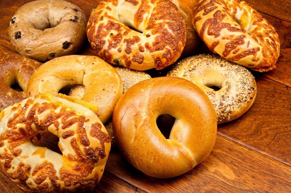 bagels on a table