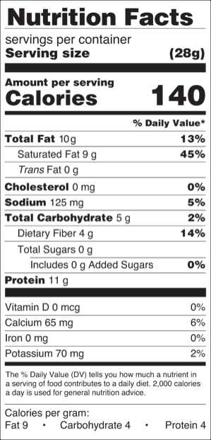 Keto Grass Fed Tahitian Vanilla RTM Ingredients Panel