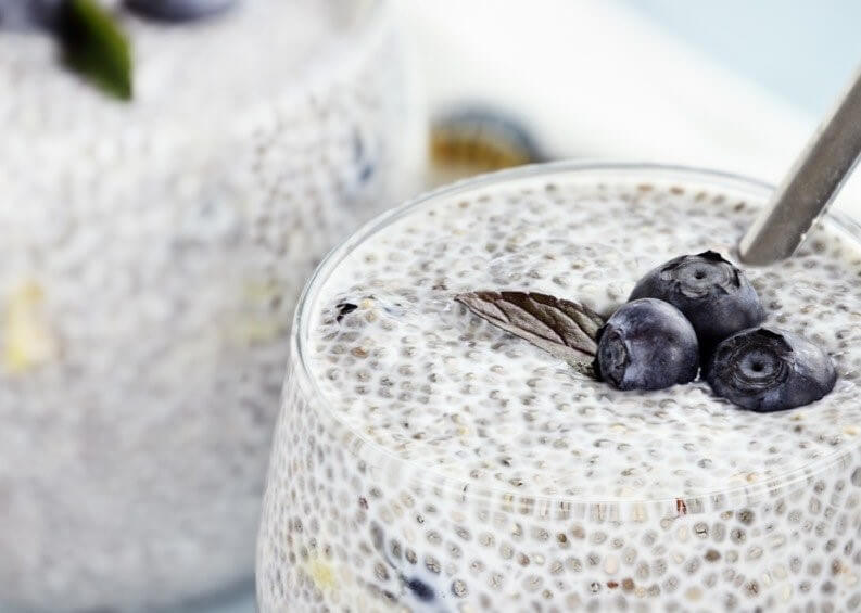 blueberry drink with chia seeds