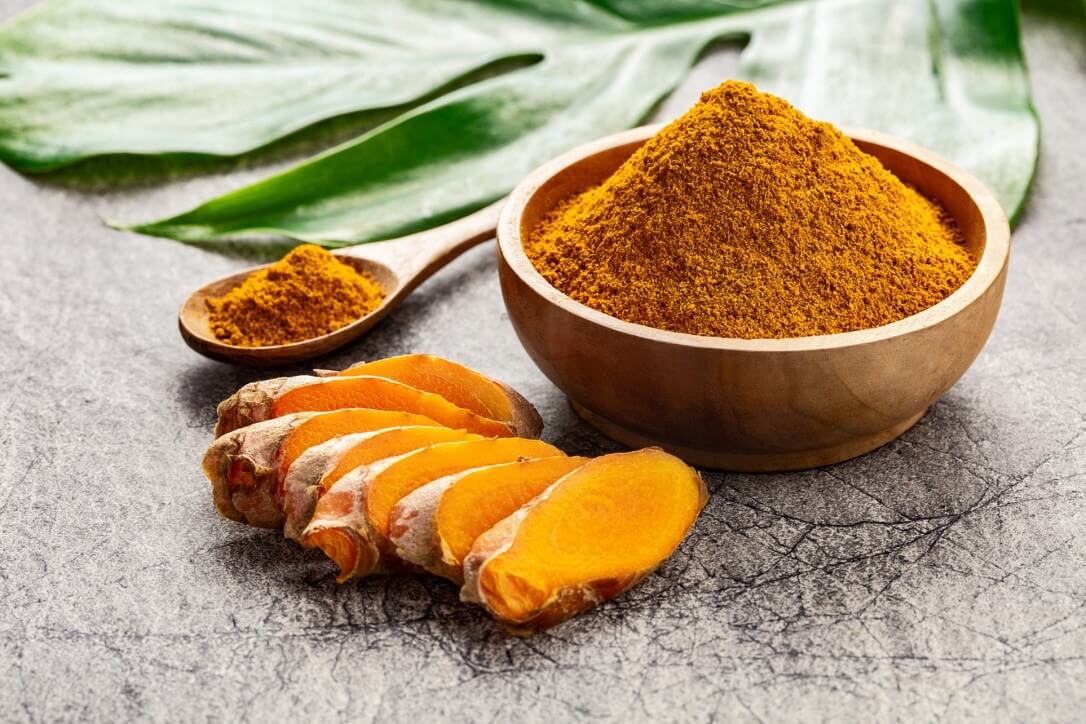 bowl of curcumin on table