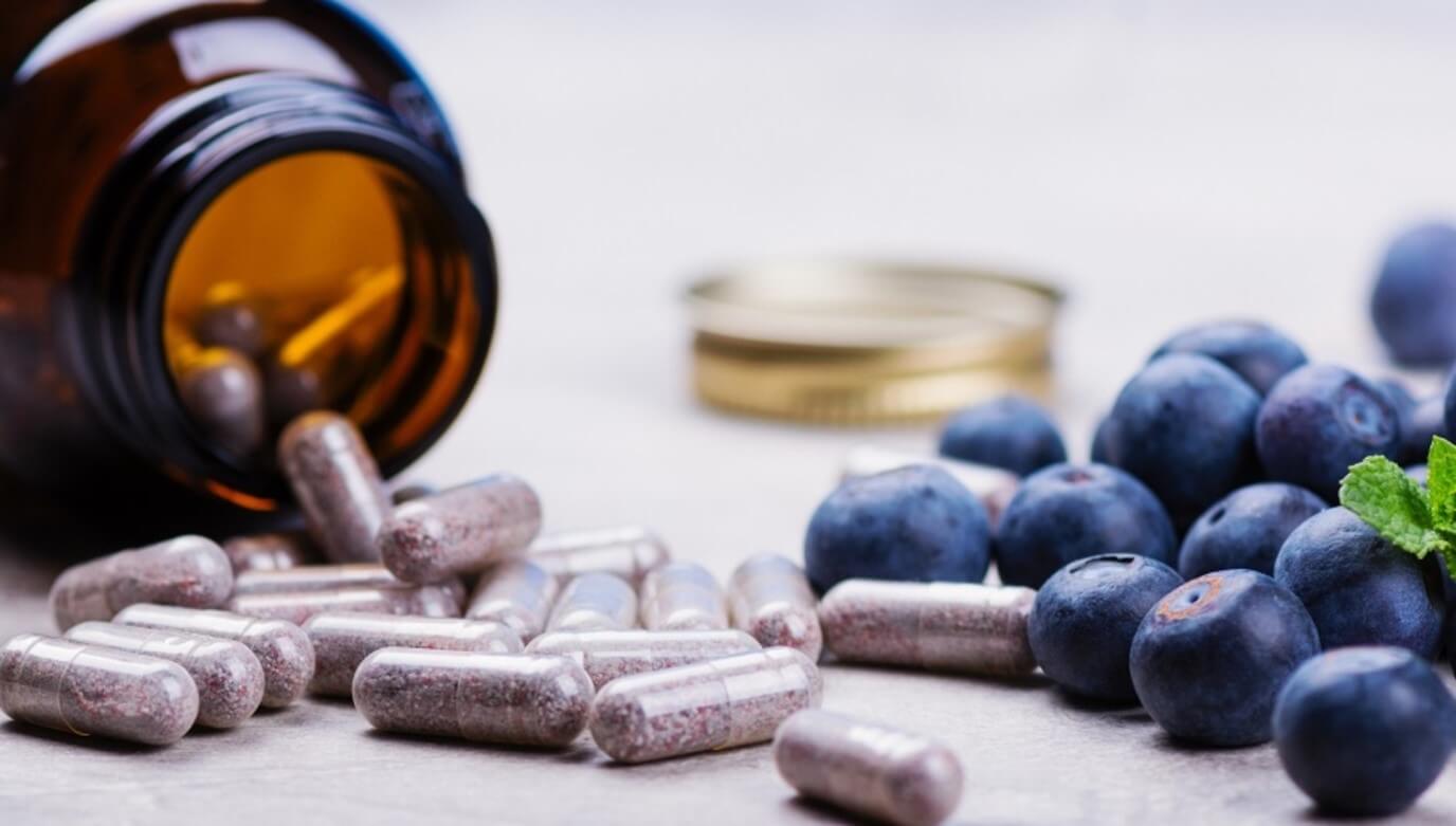 supplements and blueberries