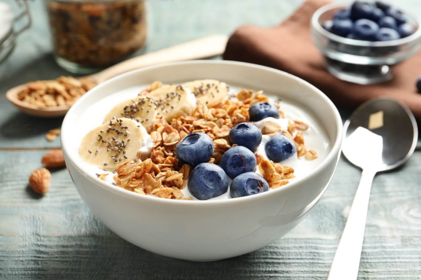 bowl of granola and fruit