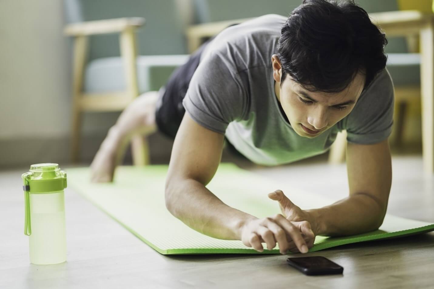 man doing yoga