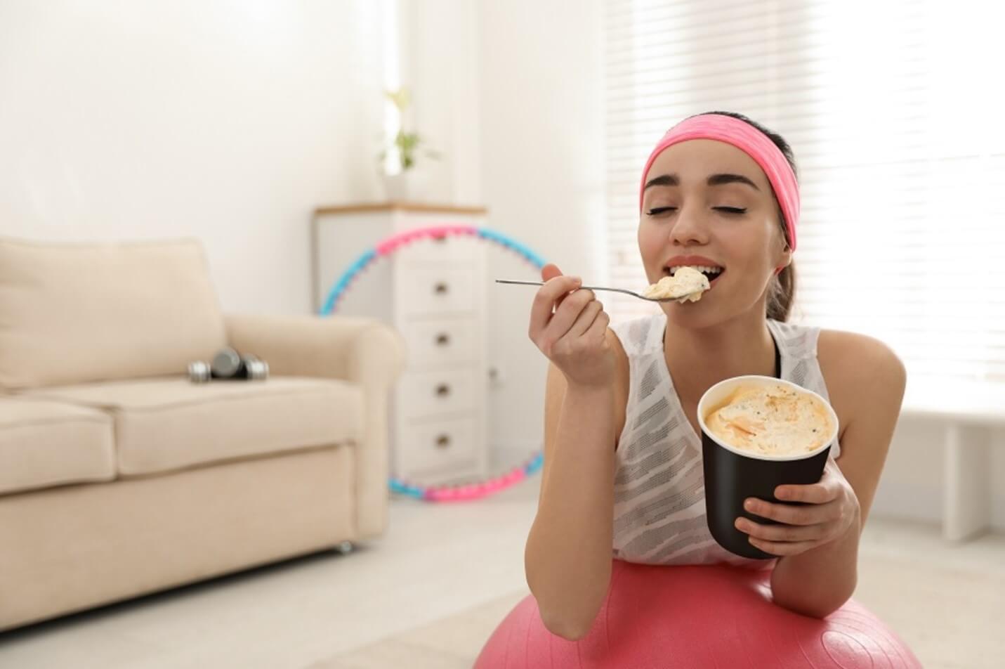 woman eating ice cream