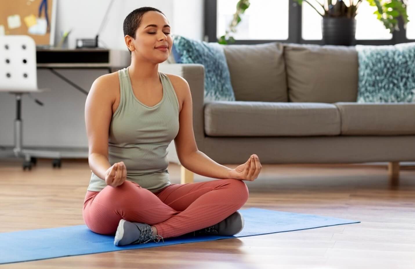 woman doing yoga