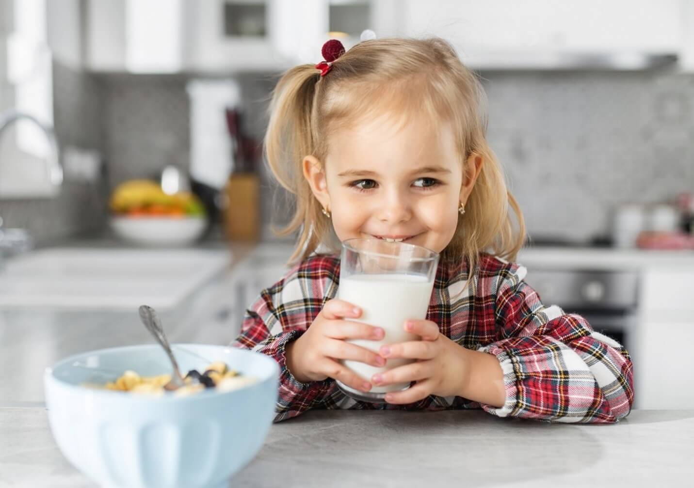 child drinking milk