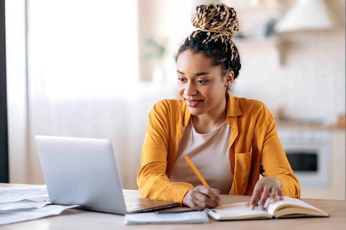 teenager doing school work