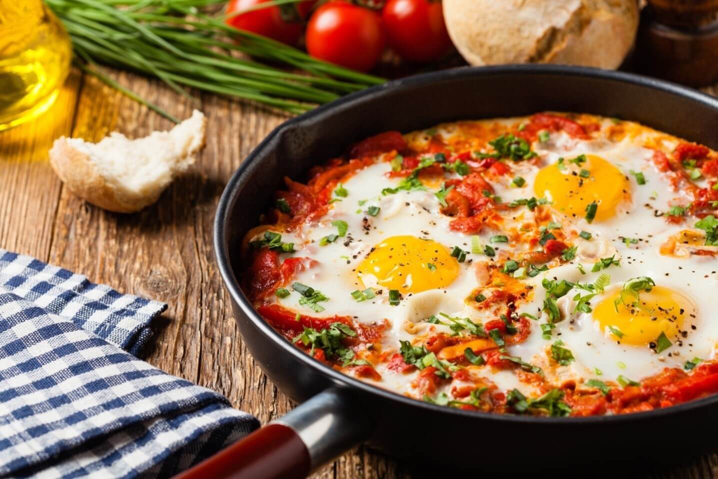 eggs in a skillet