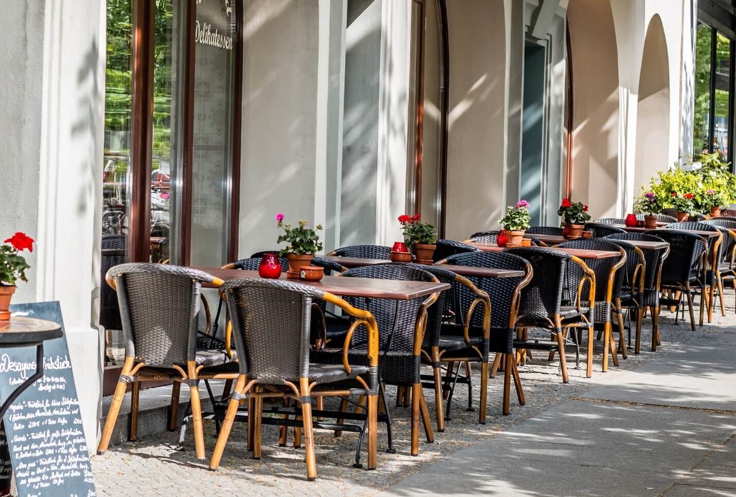 outdoor restaurant tables