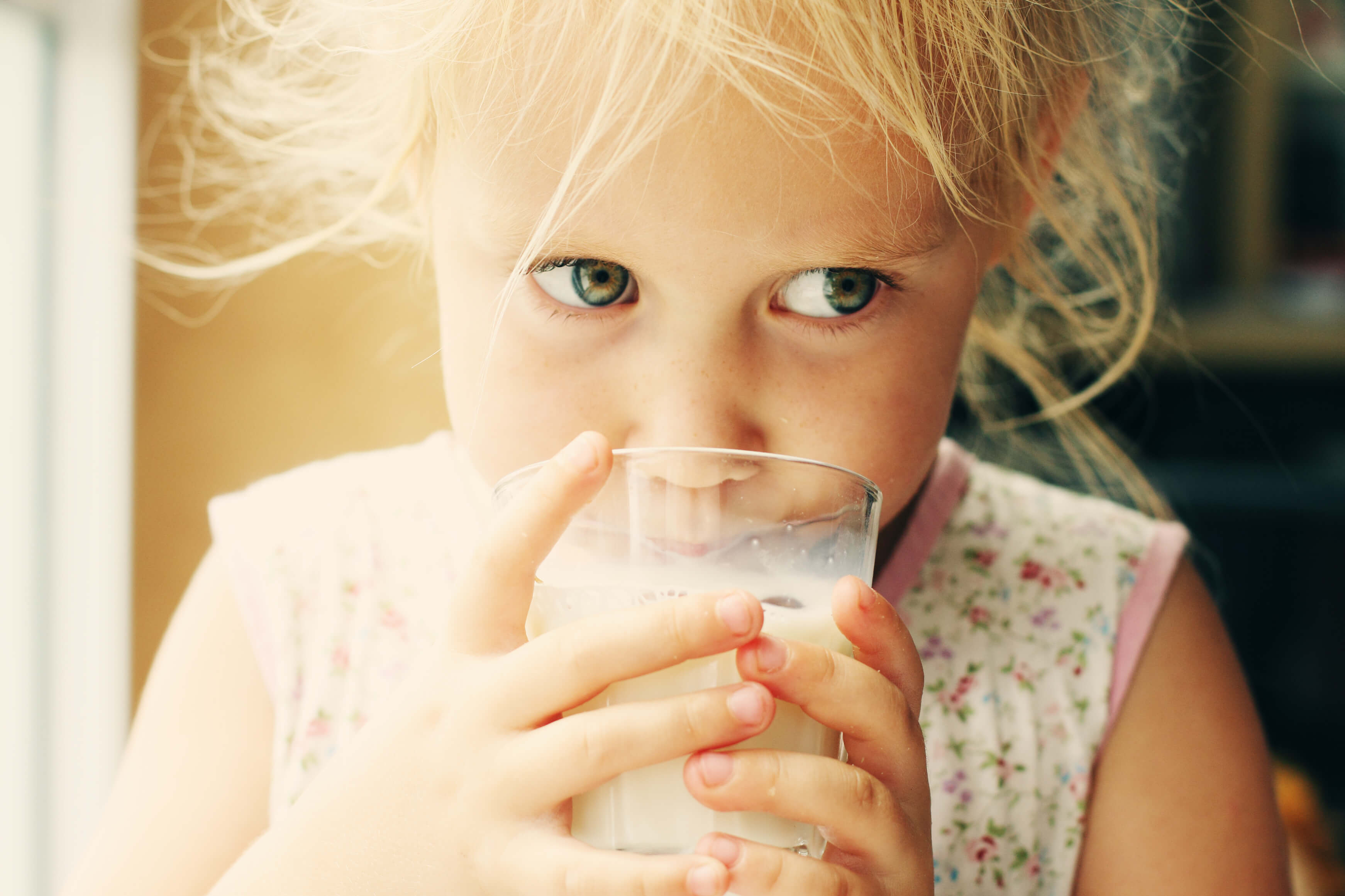 girl drinking milk