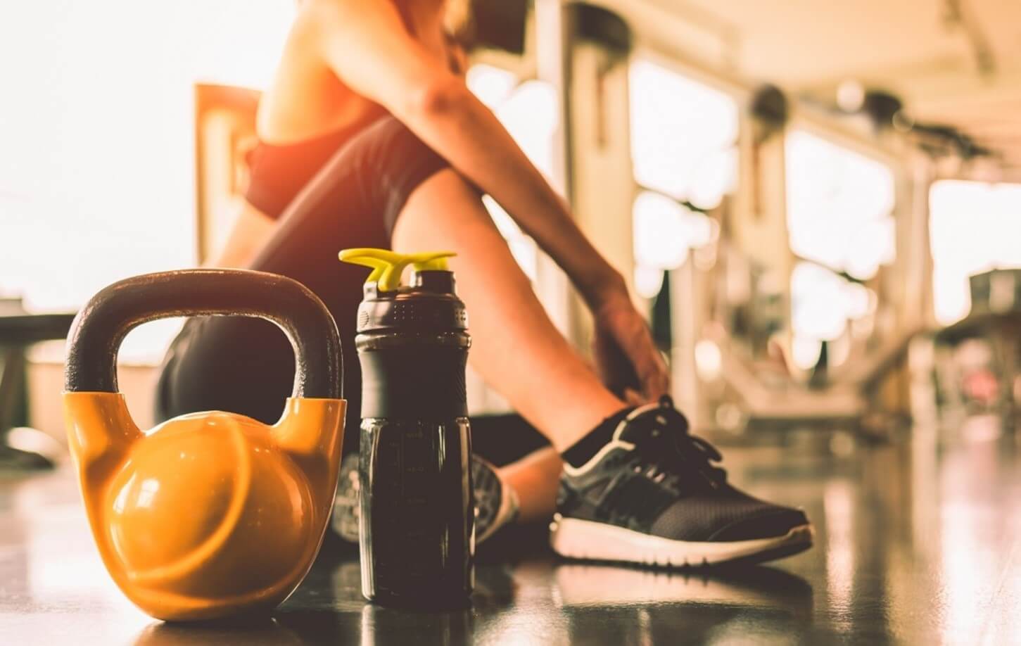 woman with water bottle