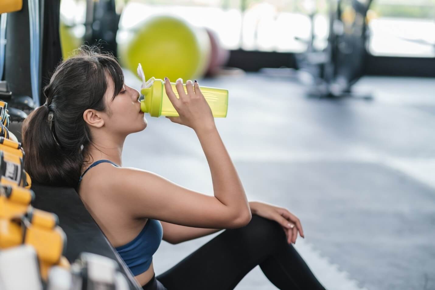 woman drinking shake