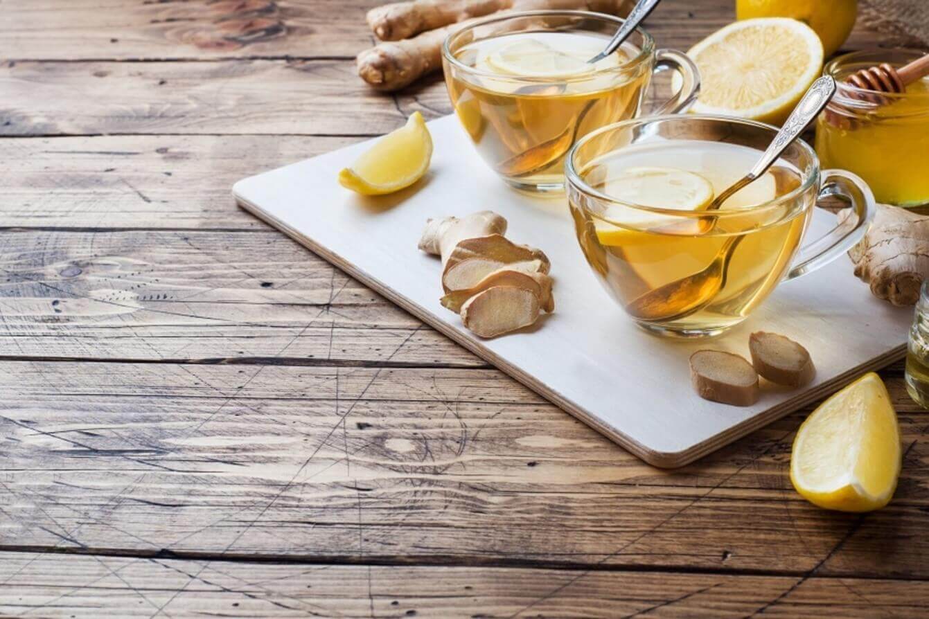 cup with lemon and honey