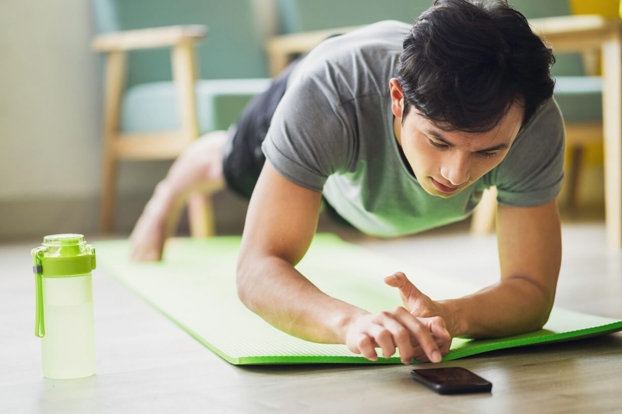 man on yoga mat