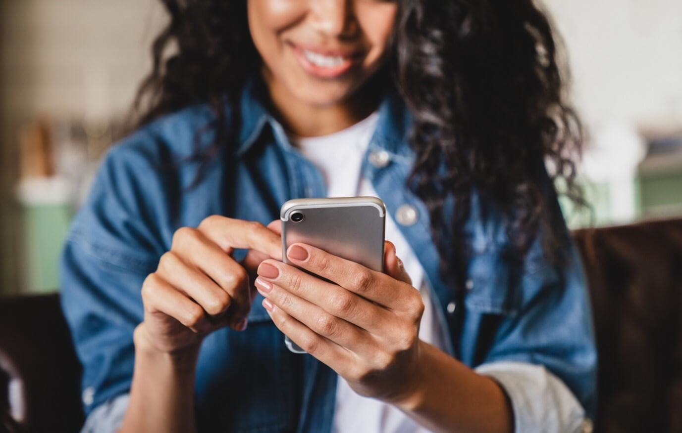 girl looking at phone