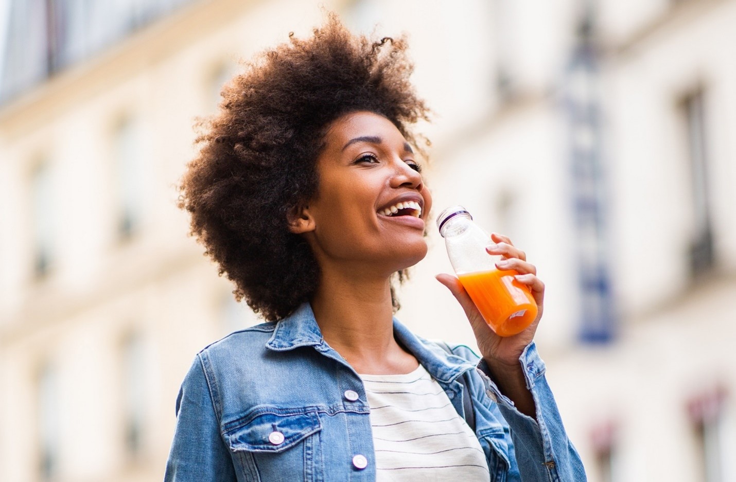 woman drinking beverage