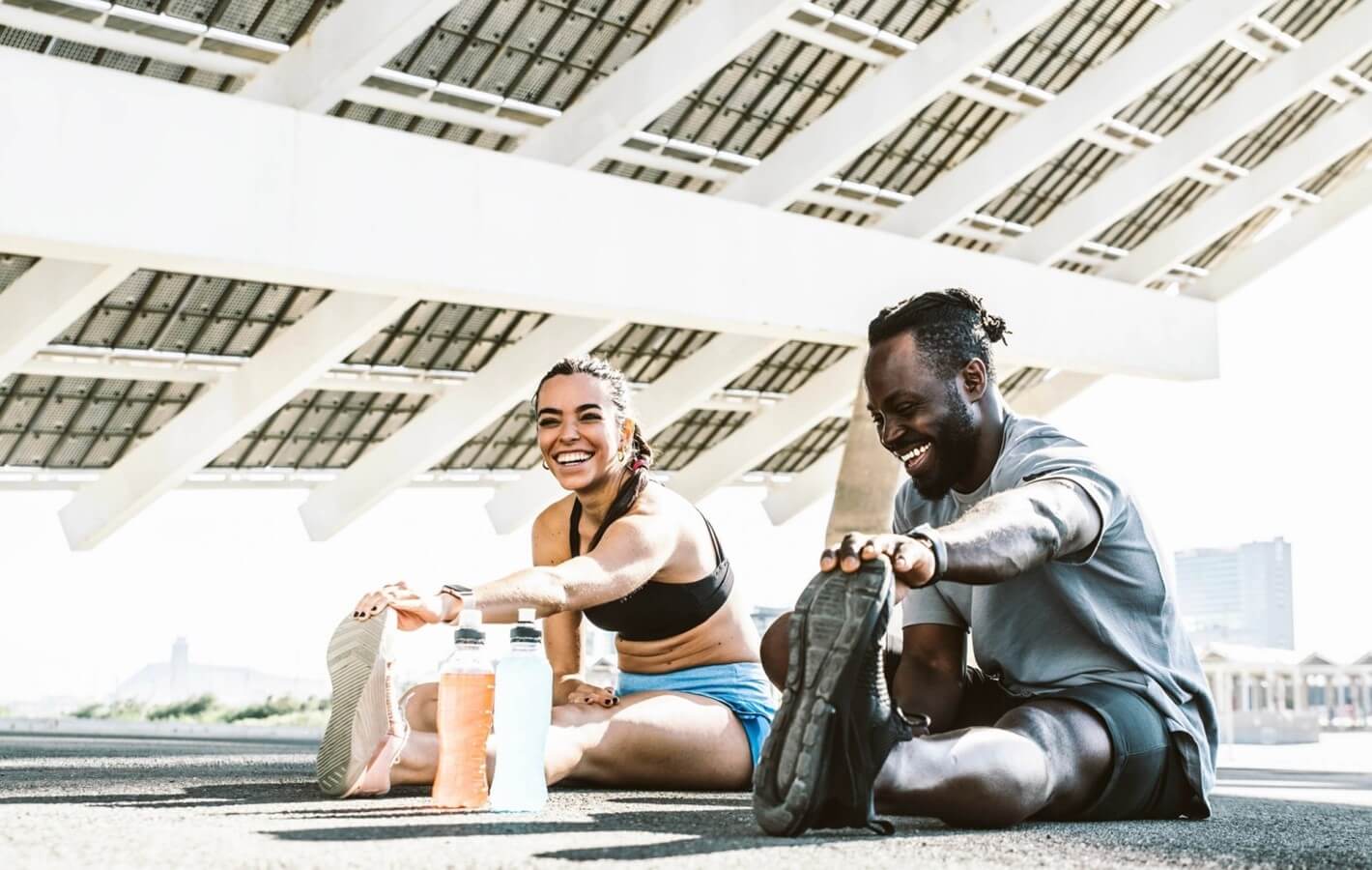 two people working out
