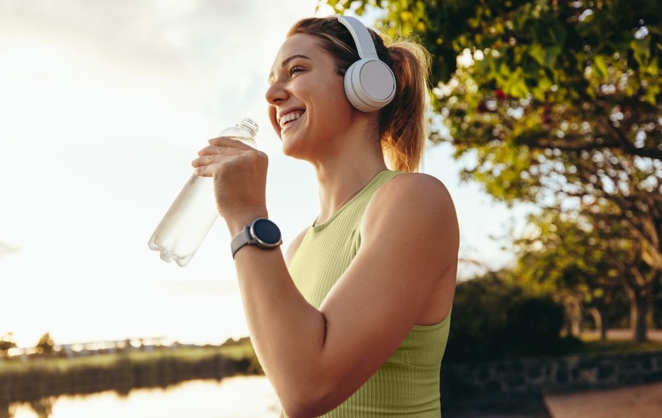 woman drinking water