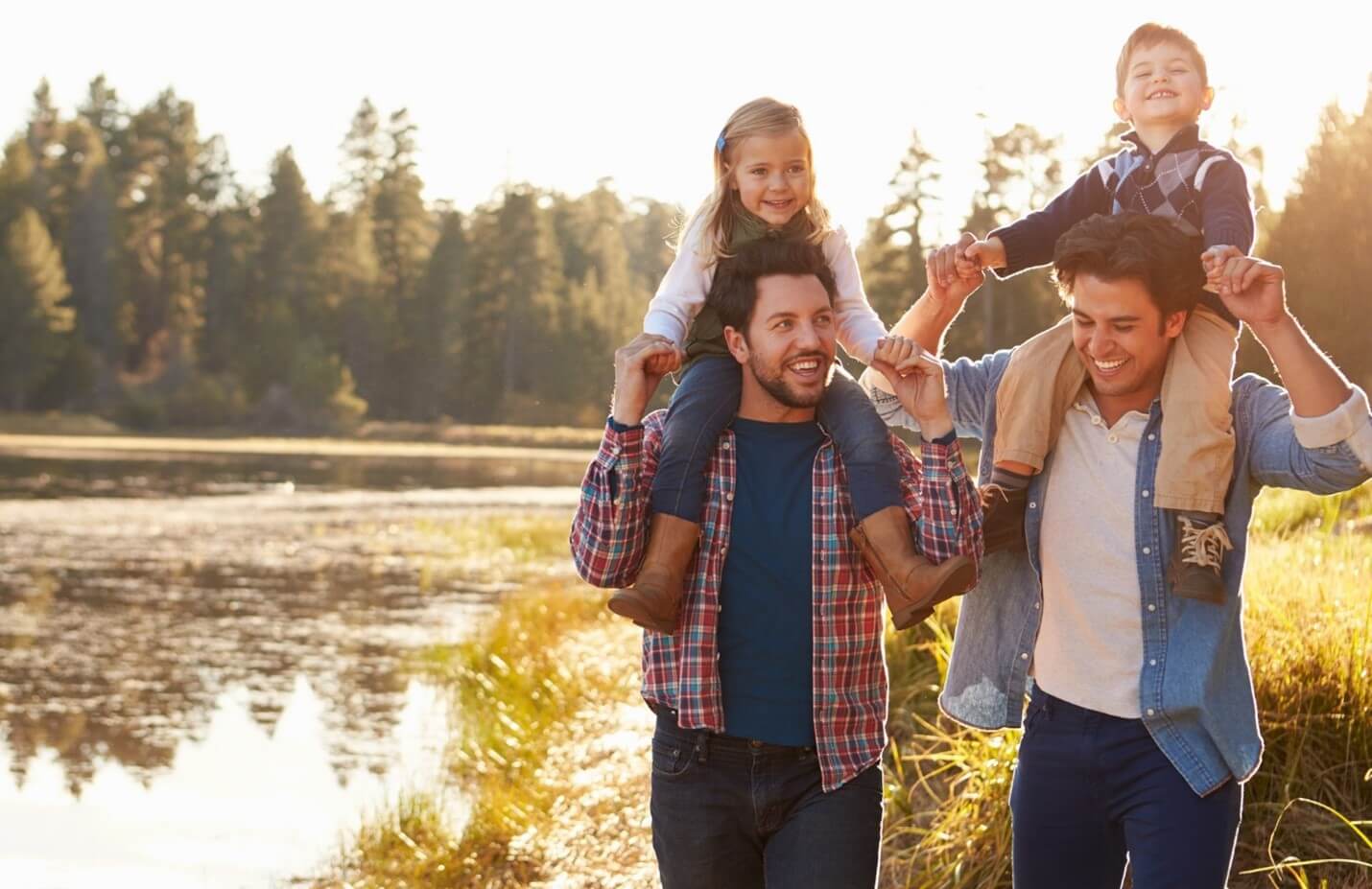 family walking