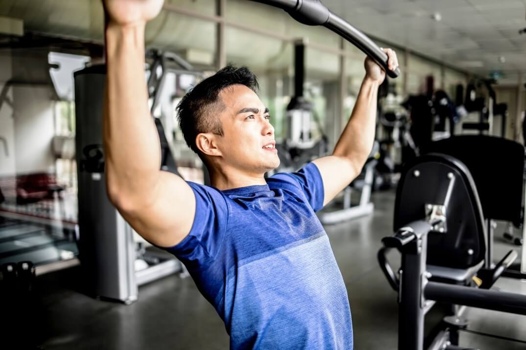 Man working out in gym