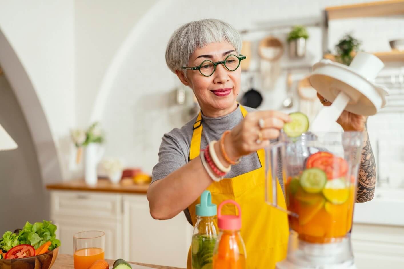 asian woman cooking