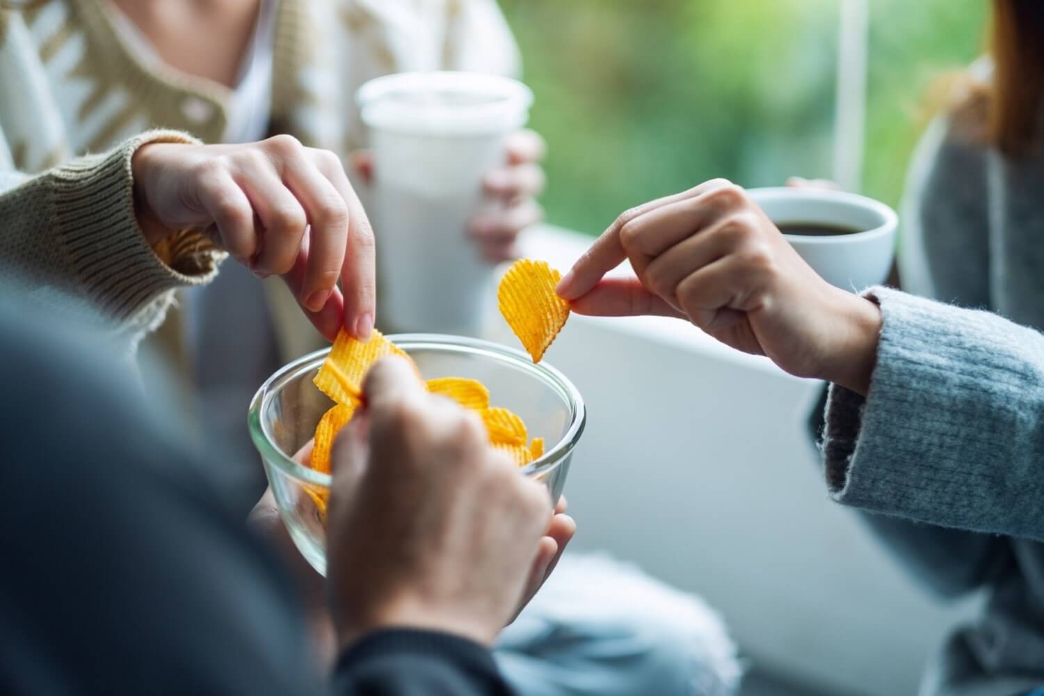 people eating chips