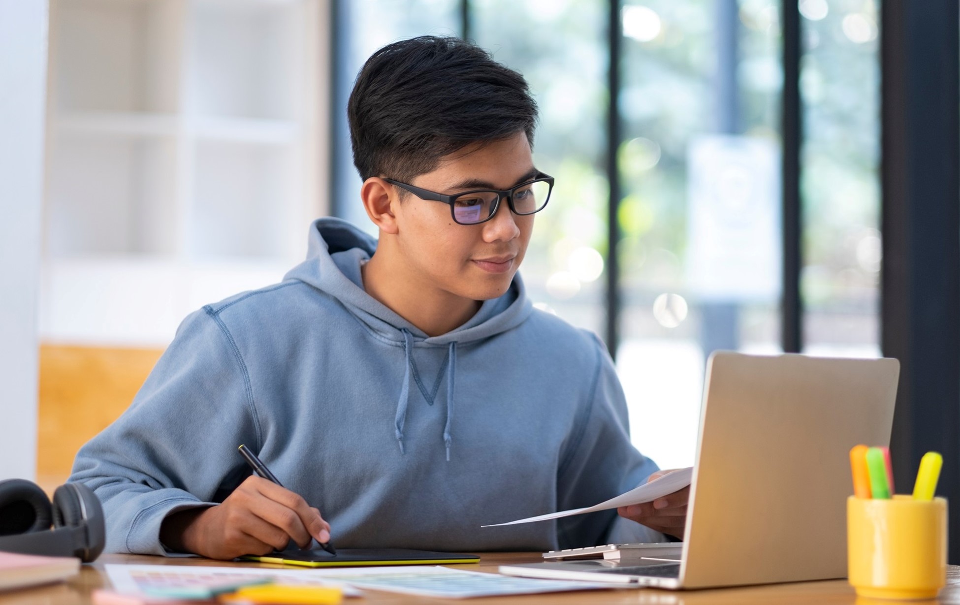 man at computer