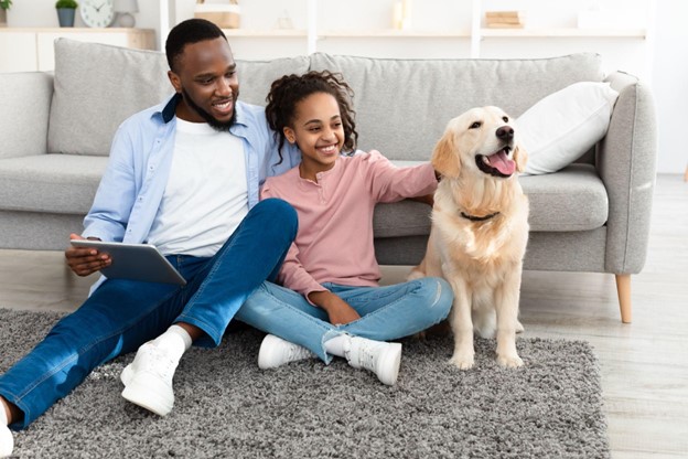 family and dog