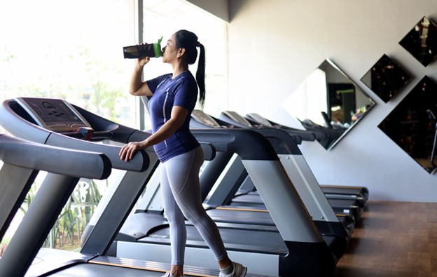 woman on treadmill