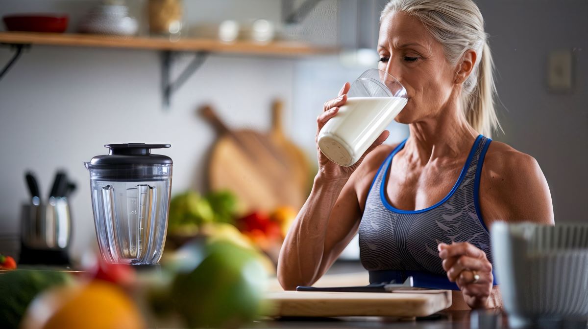 Woman drinking smoothie