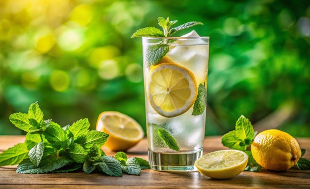 lemon and mint beverage