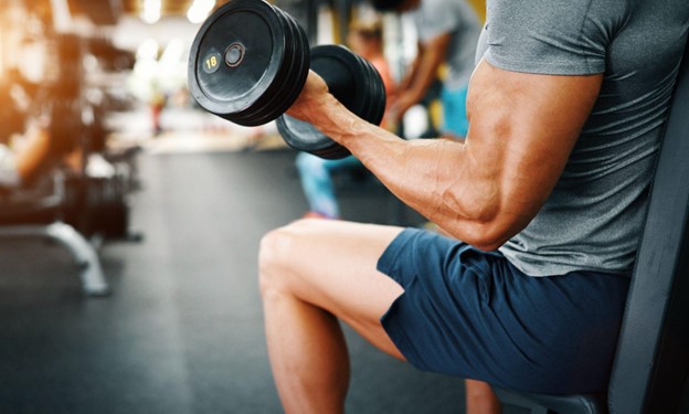 man lifting weight