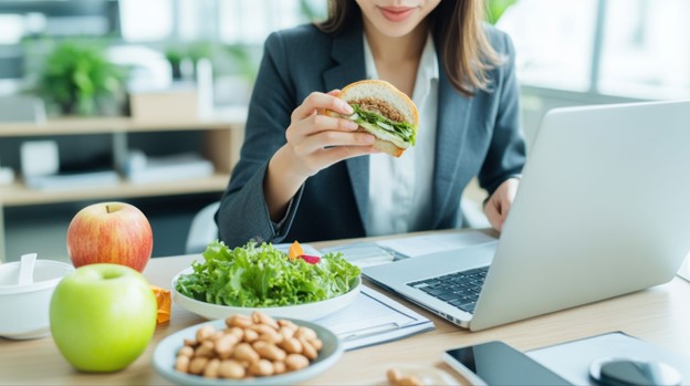 woman eating a meal