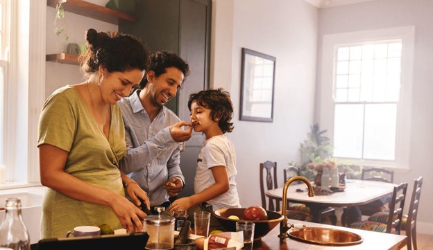 family eating snacks