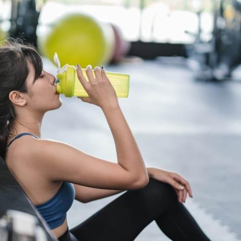 woman drinking water