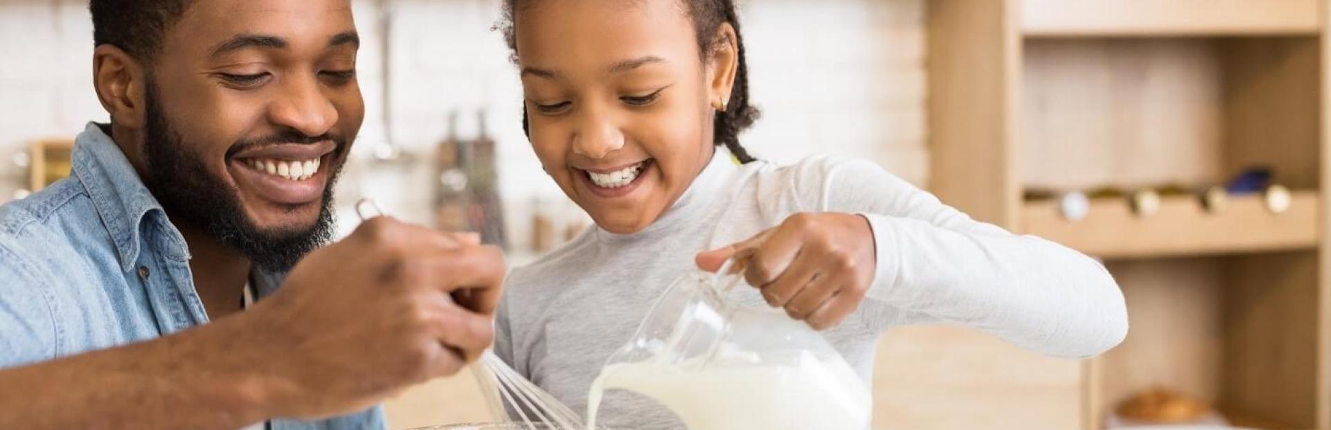 dad and daughter baking
