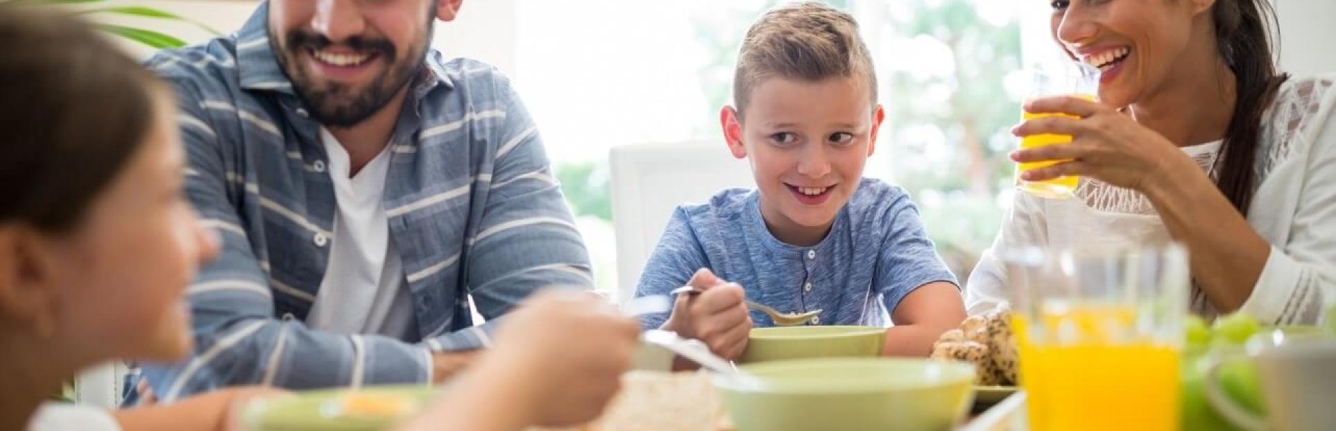 family eating together