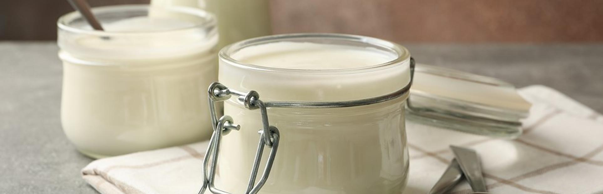 fresh dairy in glass jar