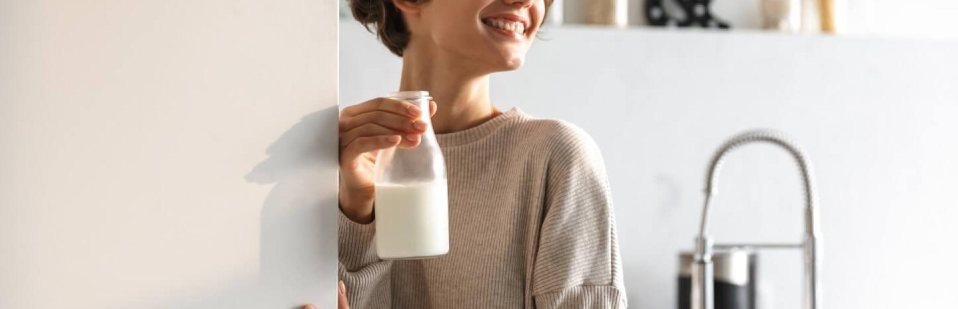 girl holding milk