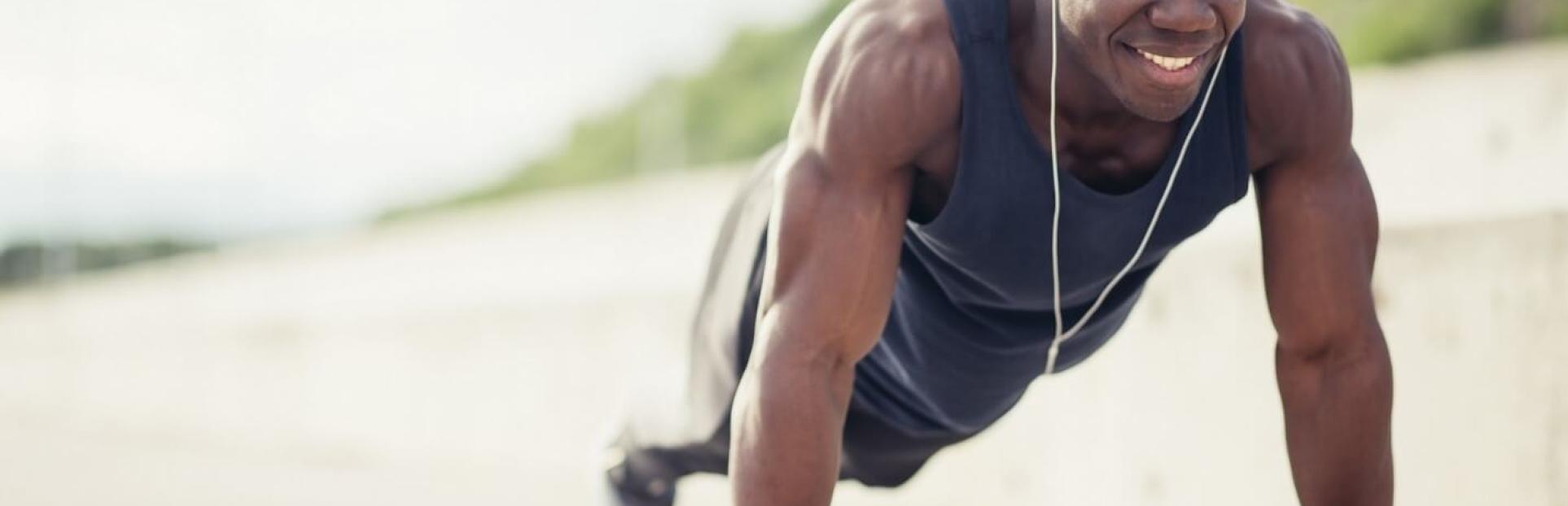 man doing push ups