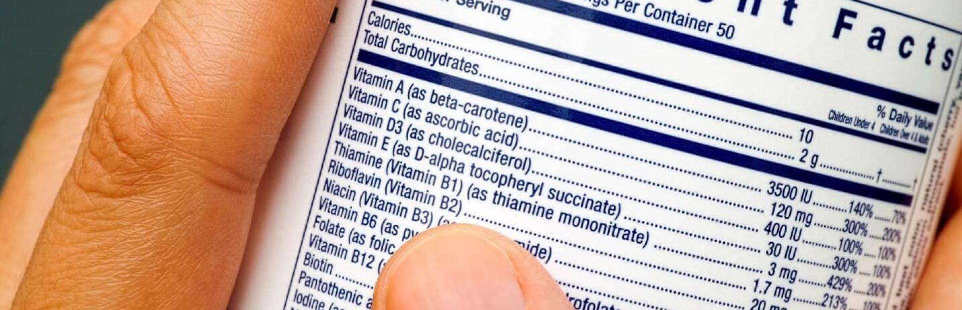 nutrition label