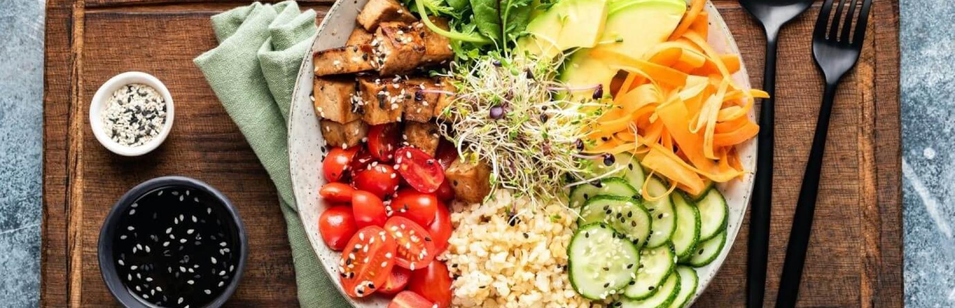 plate of veggies on a serving dish