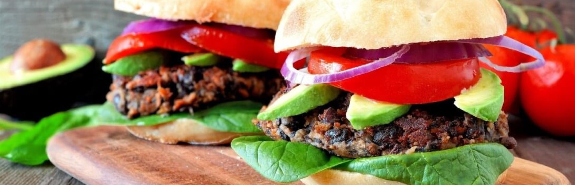 two meatless meat sliders on serving dish