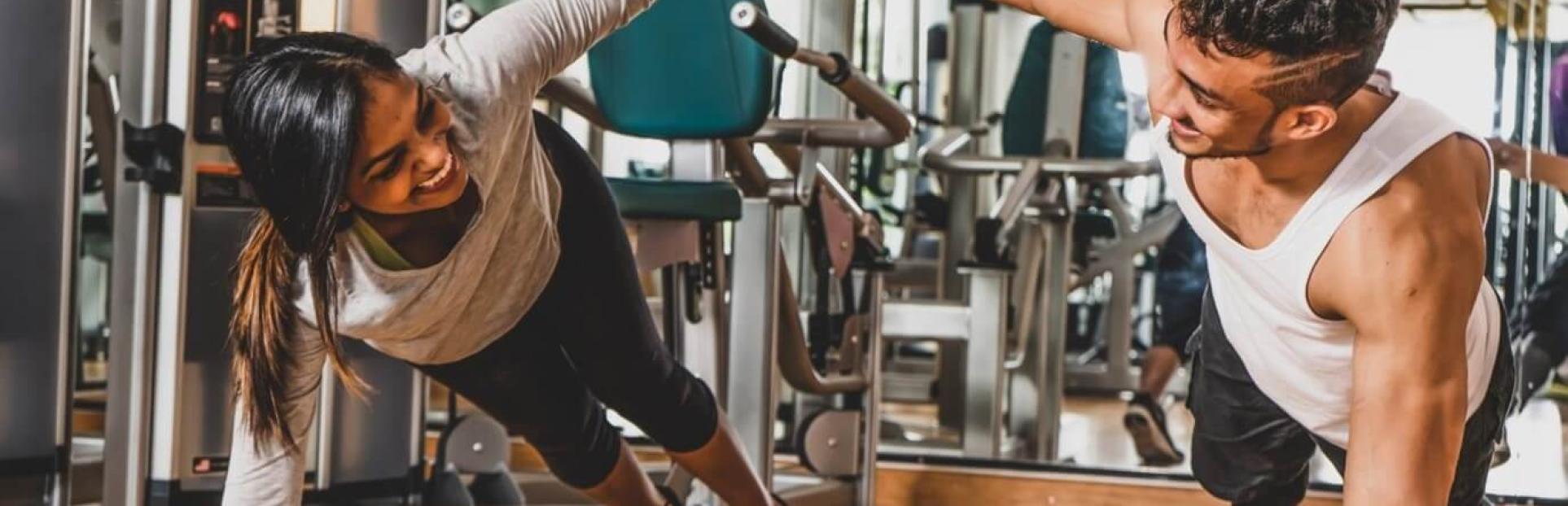 two people working out