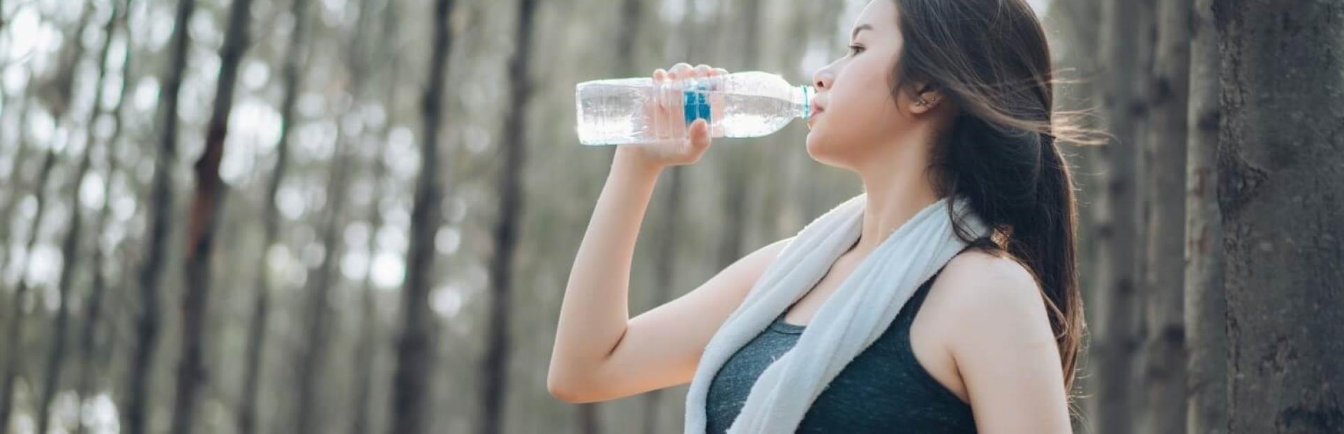 woman drinking water