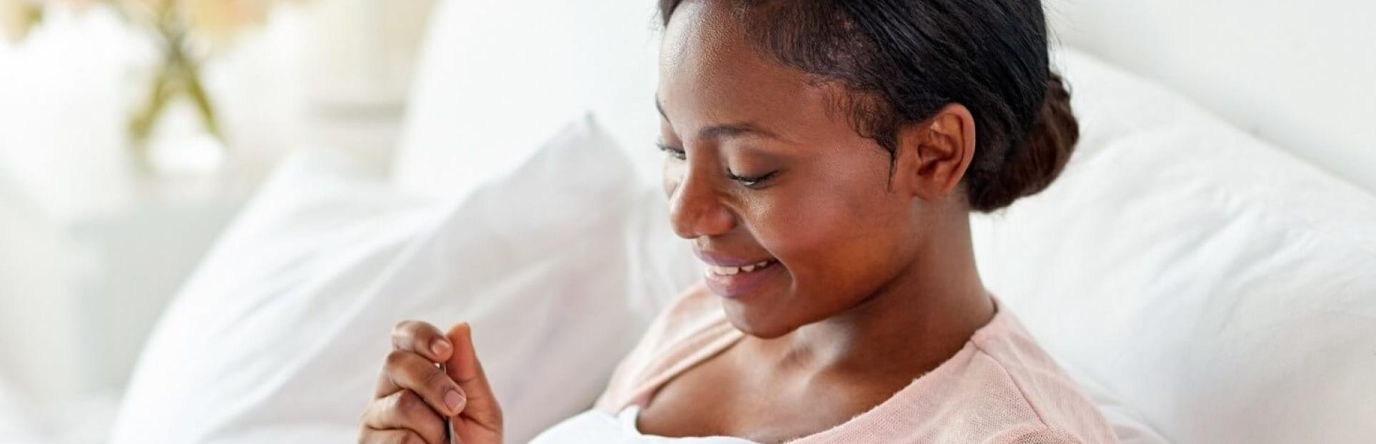 woman eating yogurt