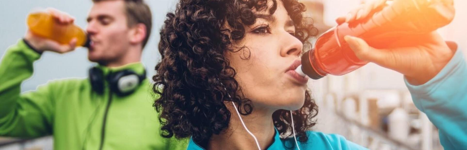 woman drinking beverage