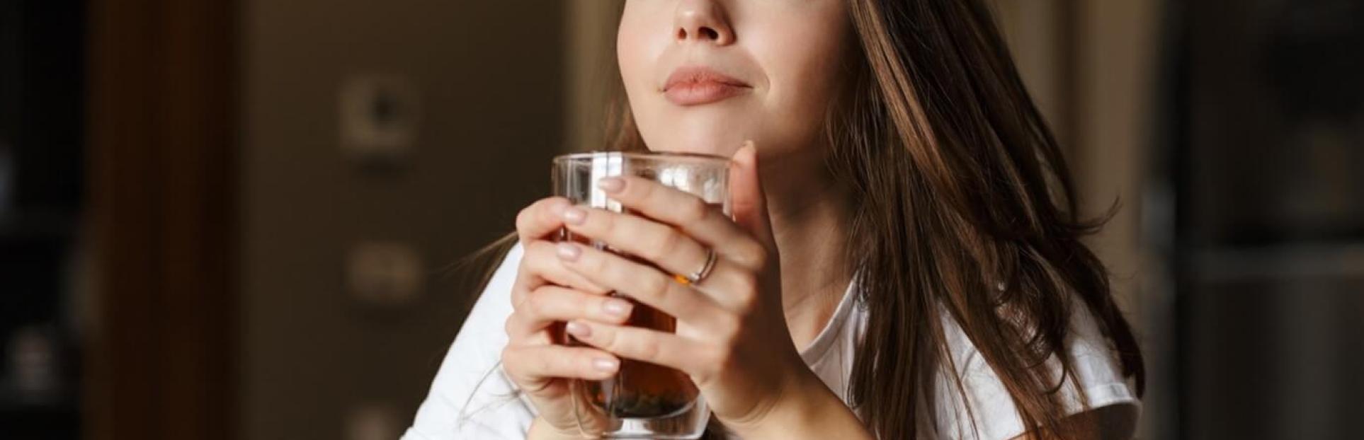 woman drinking tea