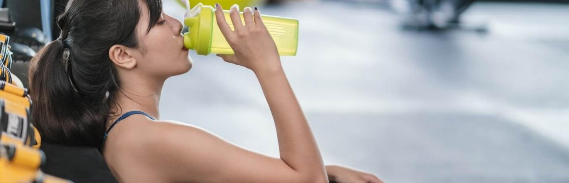 woman drinking water